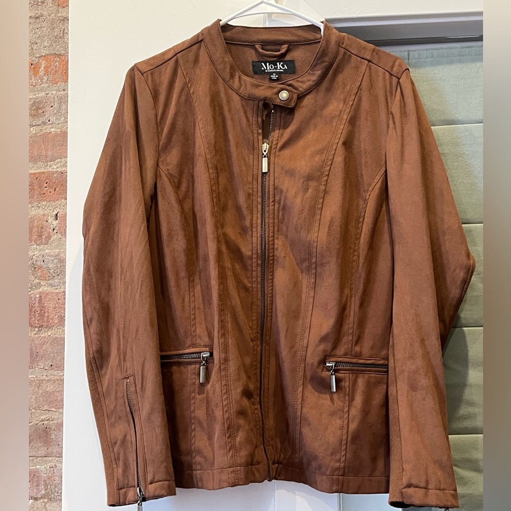 MoKa Ebele Faux Suede Jacket 1X brown